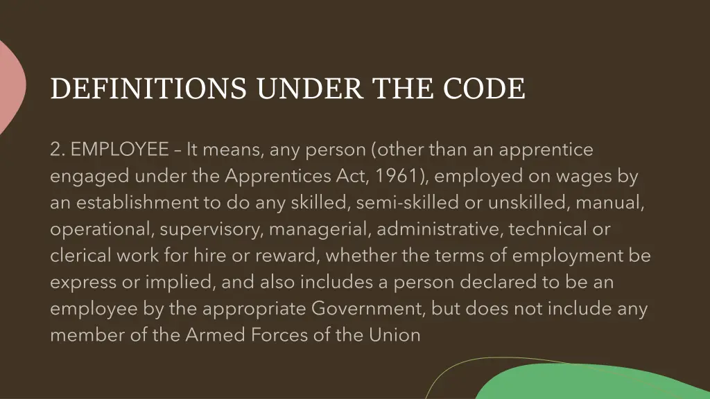 definitions under the code 1