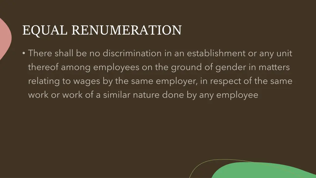 equal renumeration