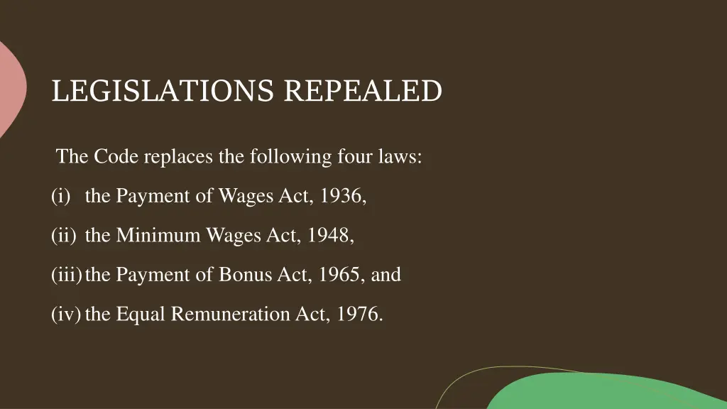 legislations repealed