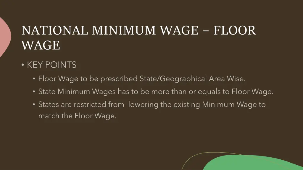 national minimum wage floor wage 1