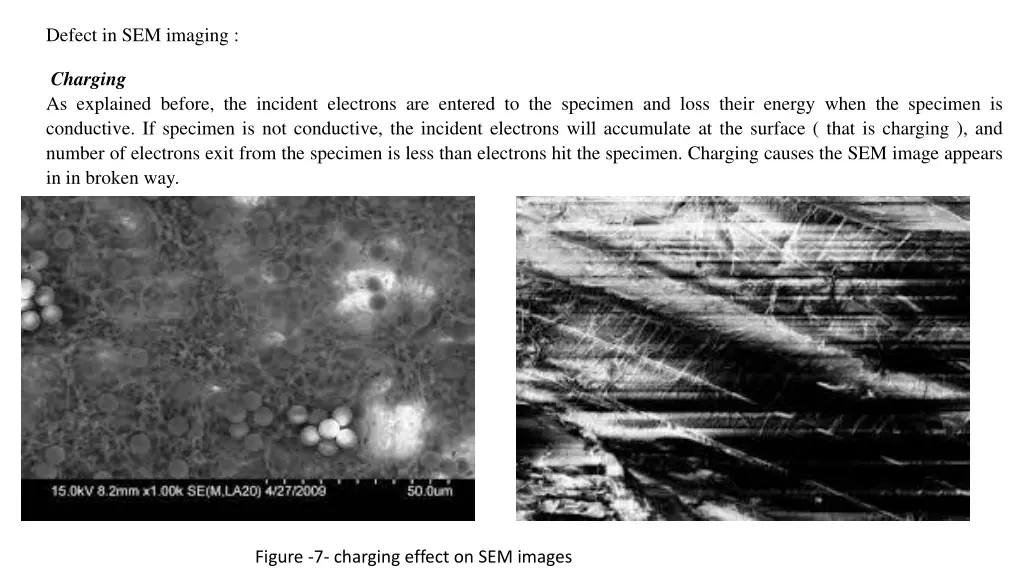 defect in sem imaging