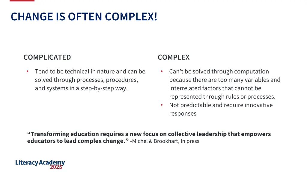 change is often complex