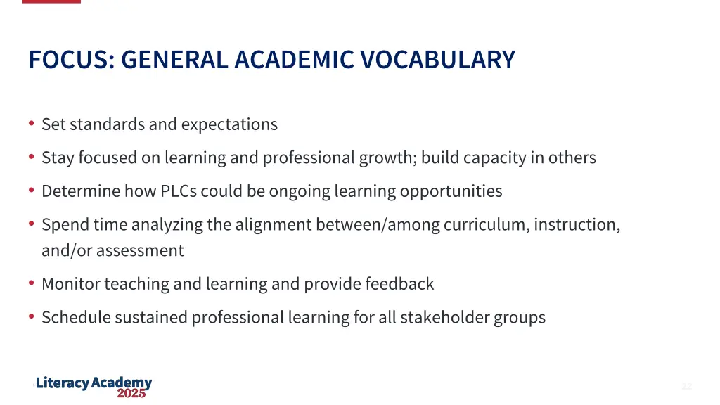 focus general academic vocabulary