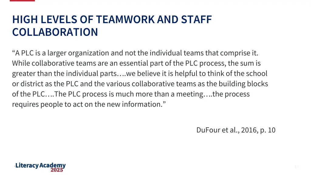 high levels of teamwork and staff collaboration 1