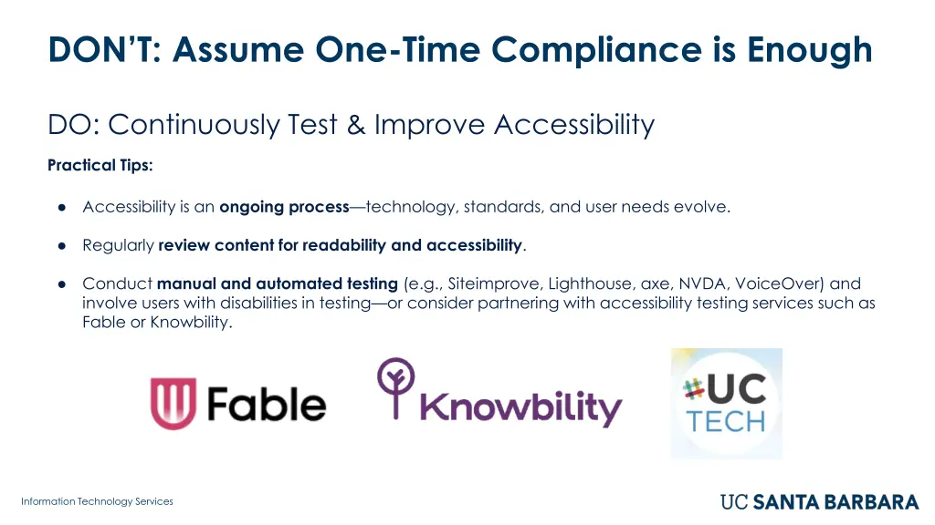 don t assume one time compliance is enough