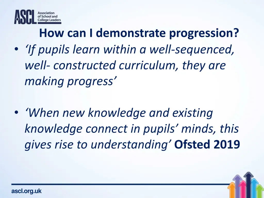 how can i demonstrate progression if pupils learn