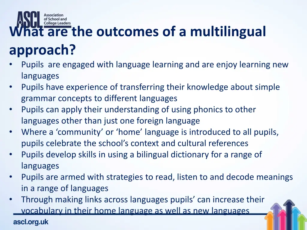 what are the outcomes of a multilingual approach