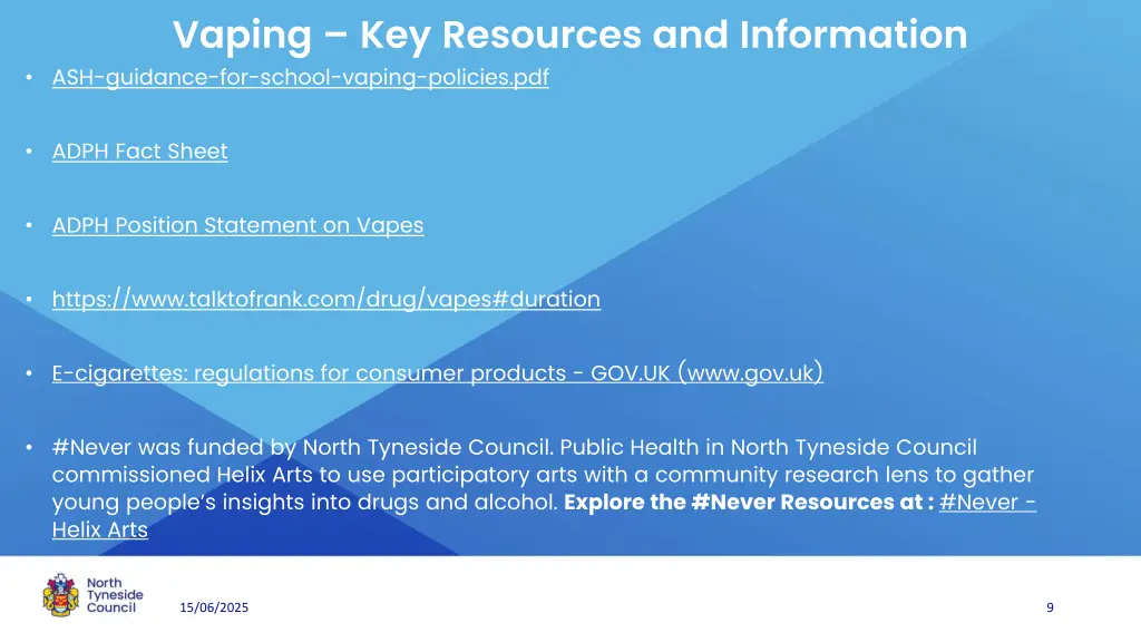 vaping key resources and information ash guidance