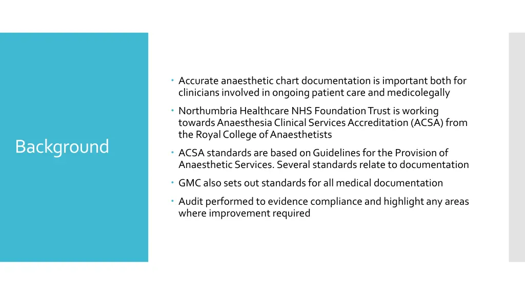 accurate anaesthetic chart documentation