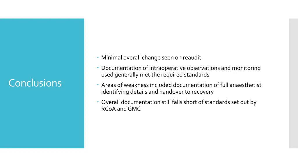 minimal overall change seen on reaudit