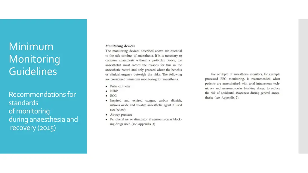 minimum monitoring guidelines