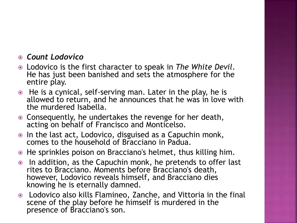 count lodovico lodovico is the first character