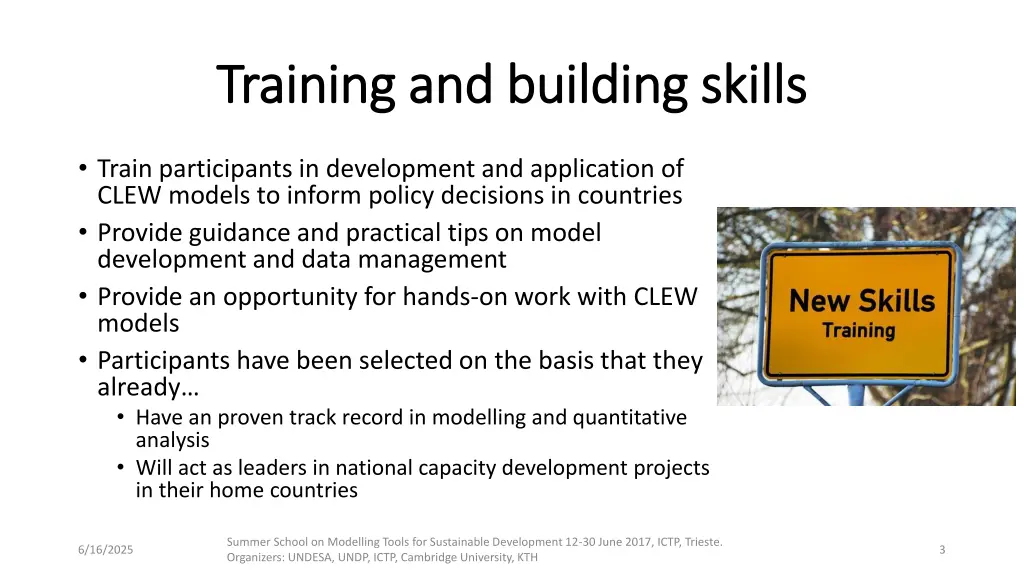 training and building skills training
