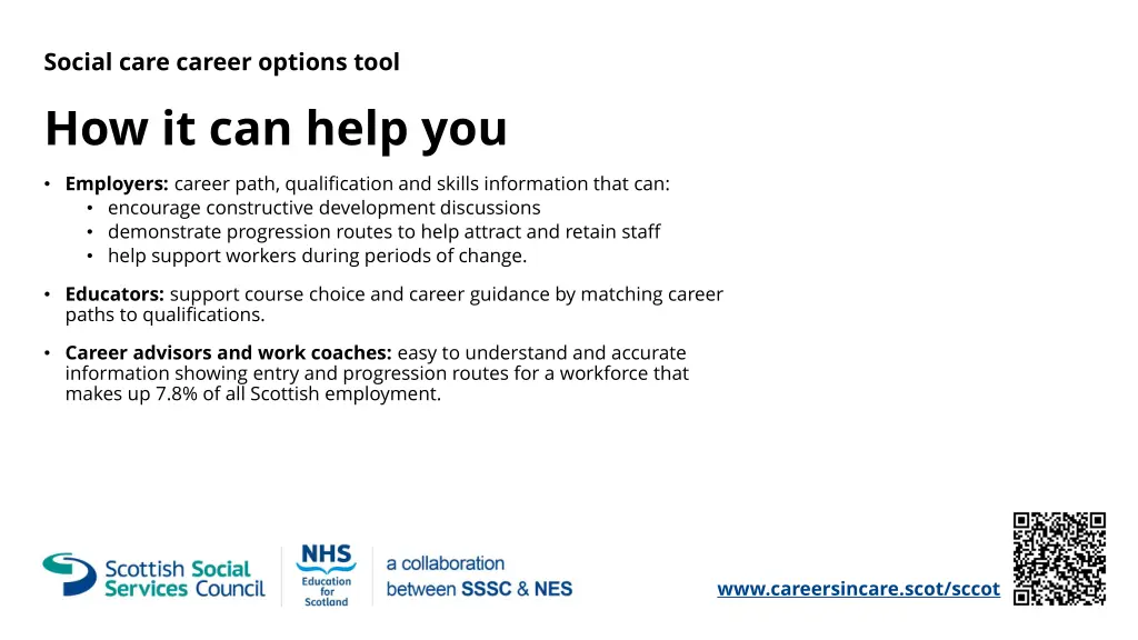 social care career options tool how it can help