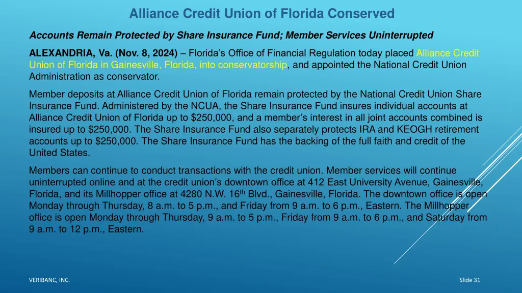 alliance credit union of florida conserved