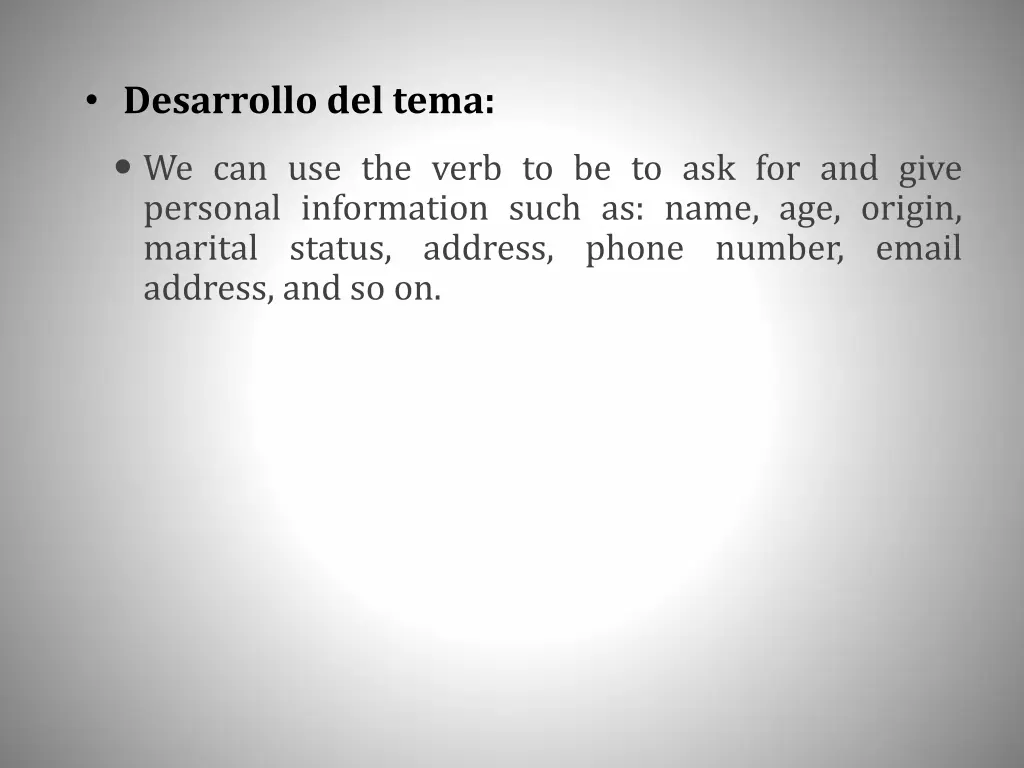 desarrollo del tema