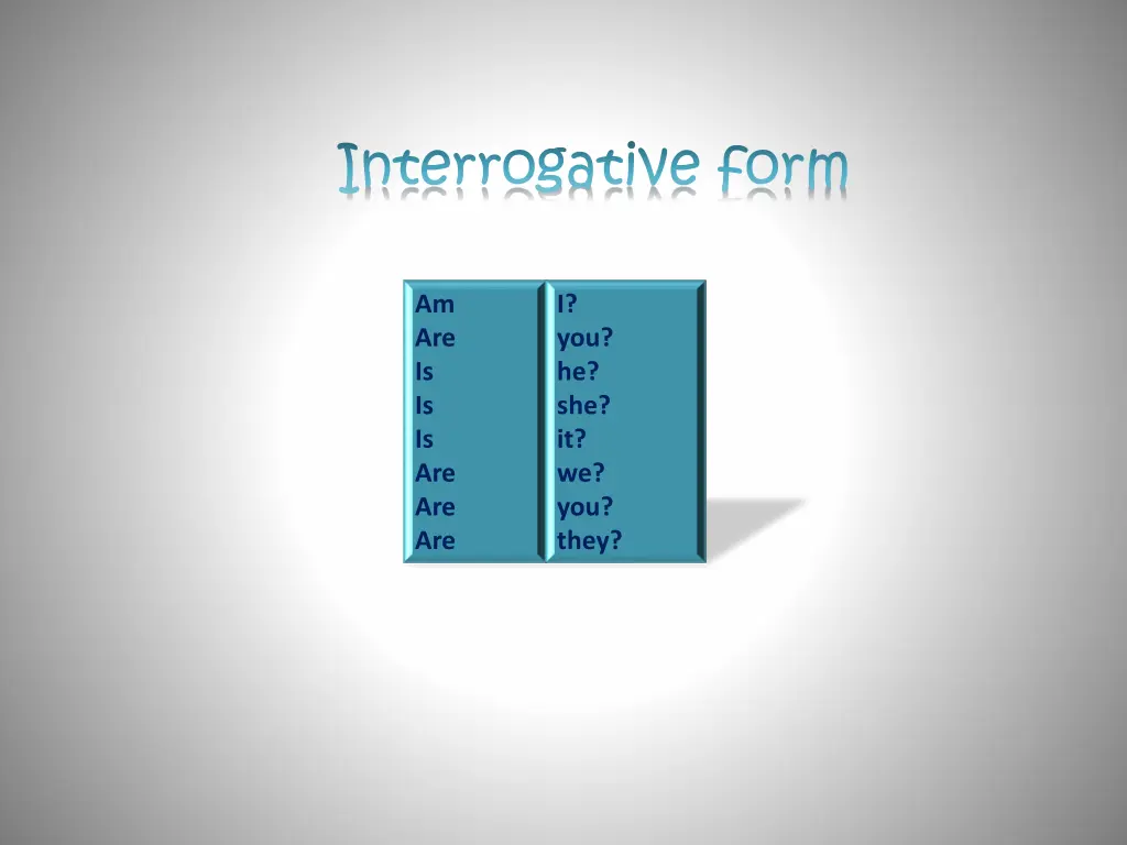 interrogative form