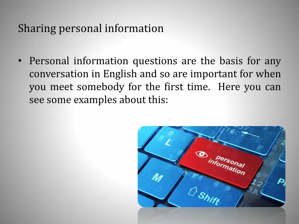 sharing personal information