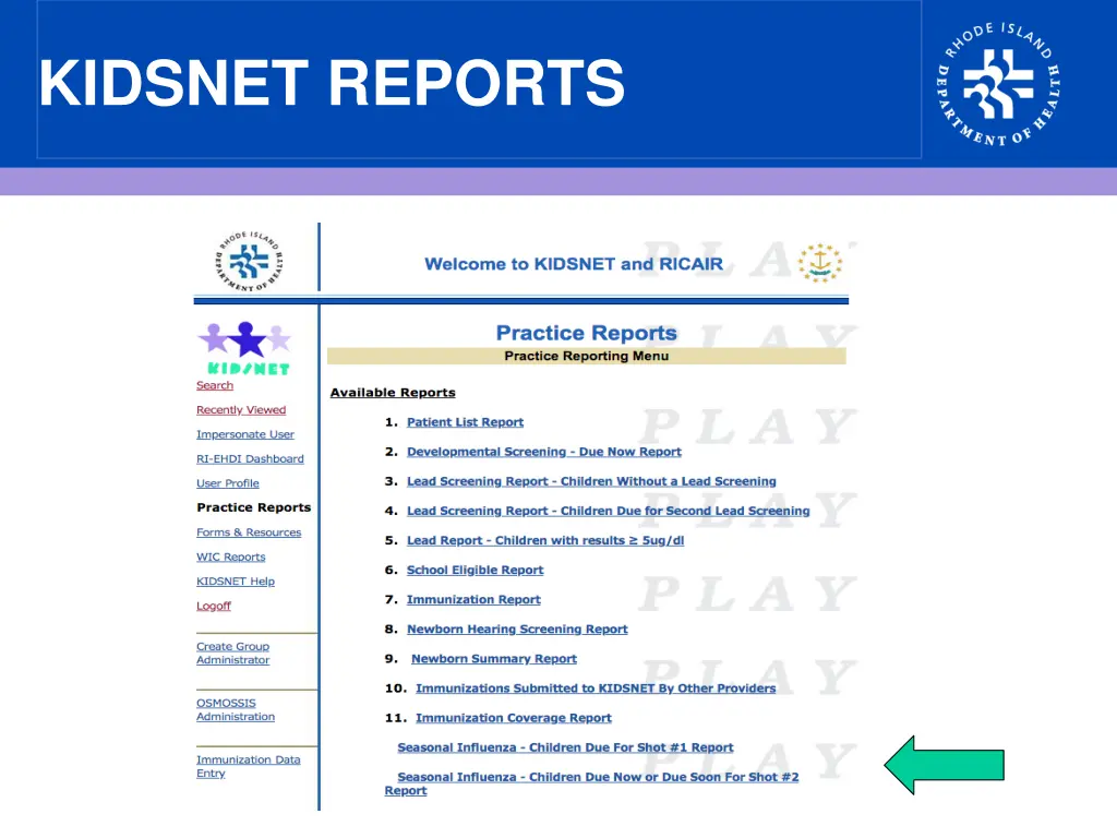 kidsnet reports
