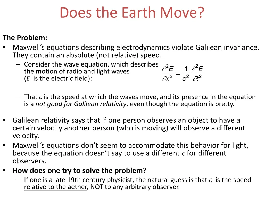 does the earth move