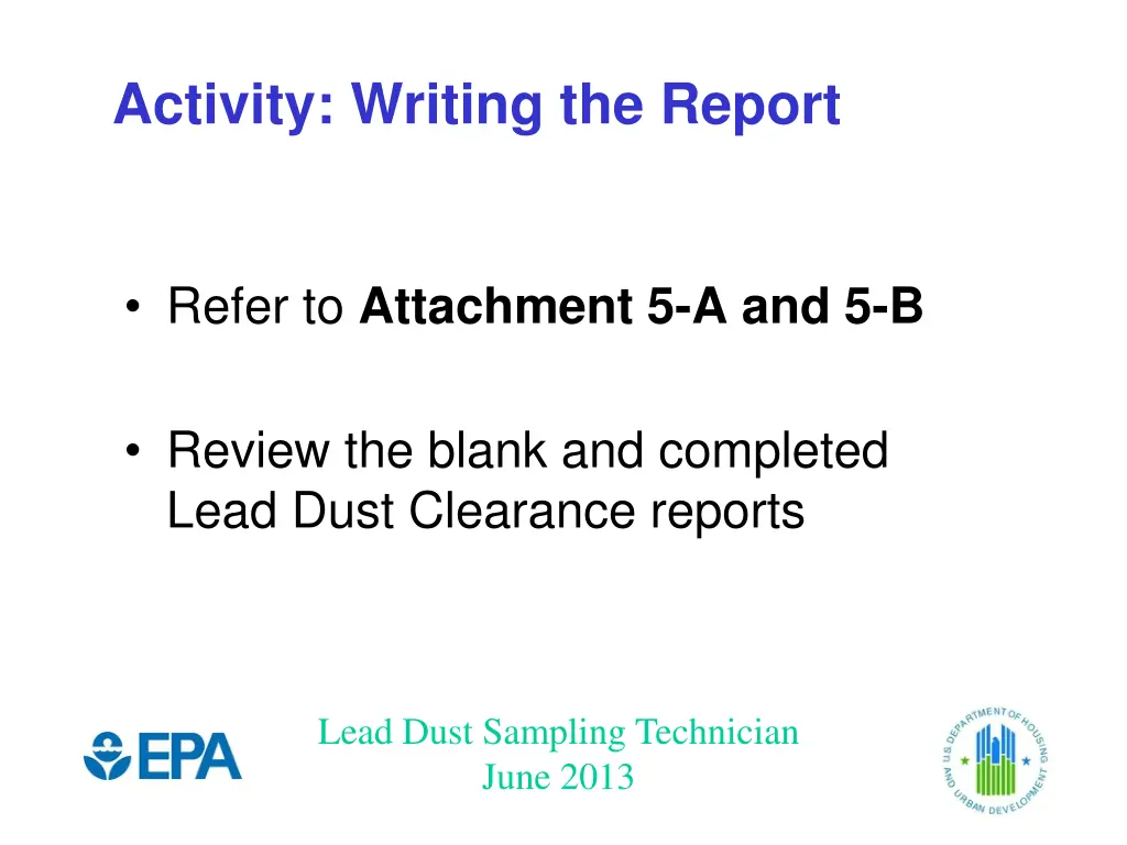 activity writing the report
