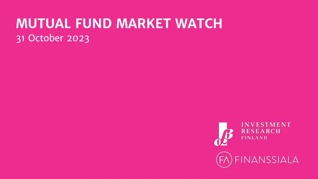mutual fund market watch 31 october 2023