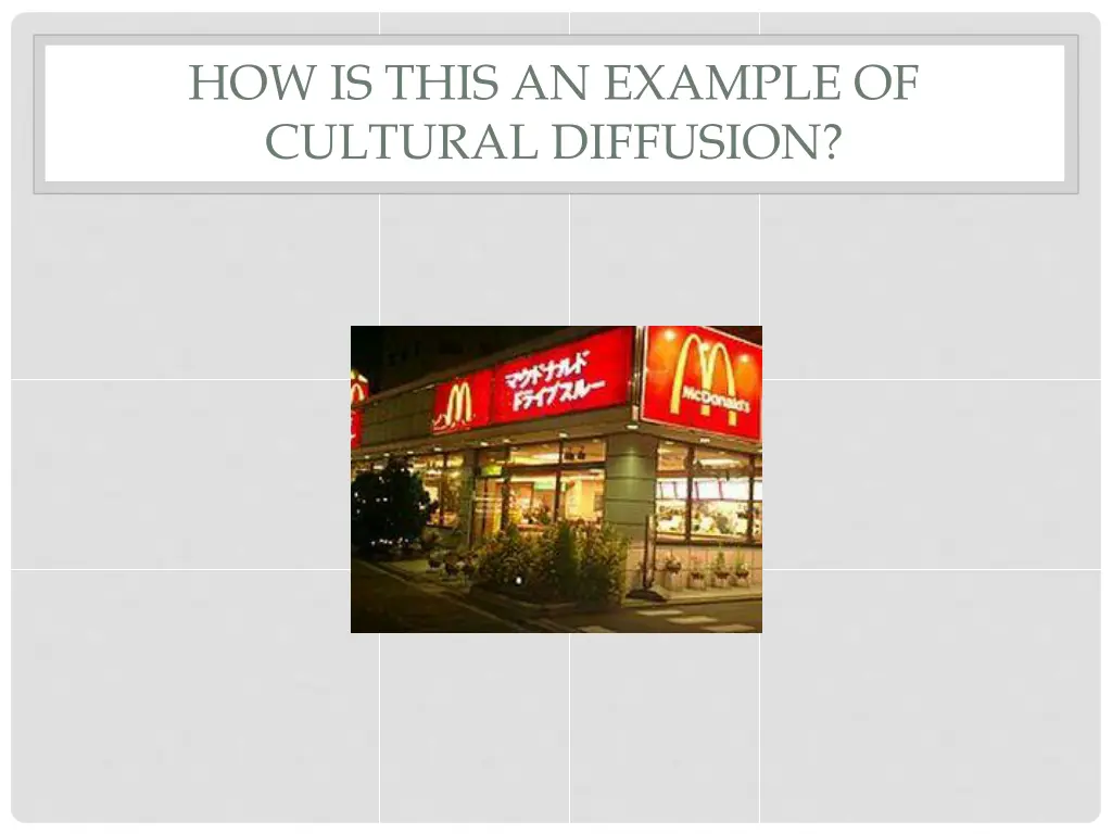 how is this an example of cultural diffusion