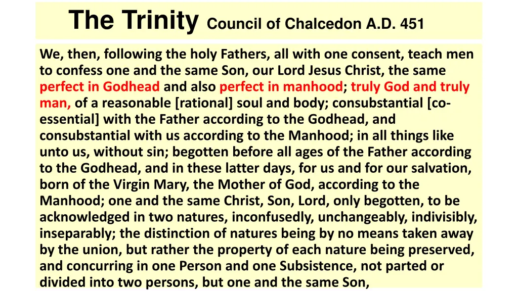 the trinity council of chalcedon a d 451