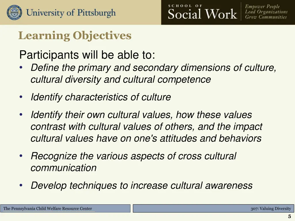 learning objectives
