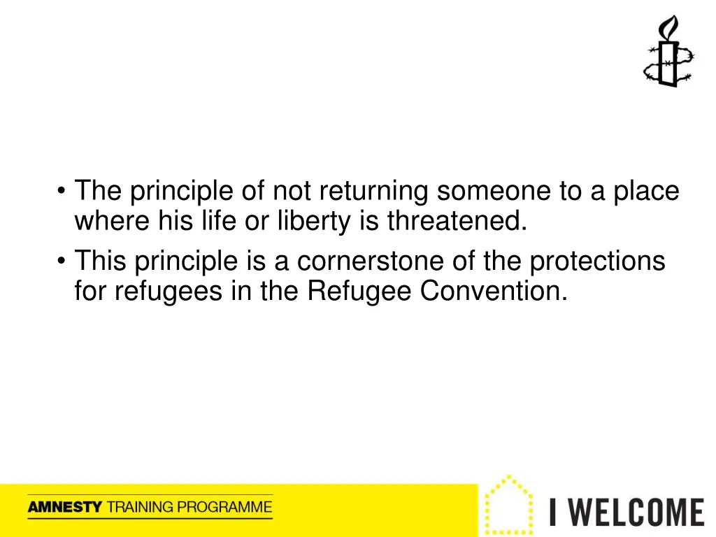 the principle of not returning someone to a place