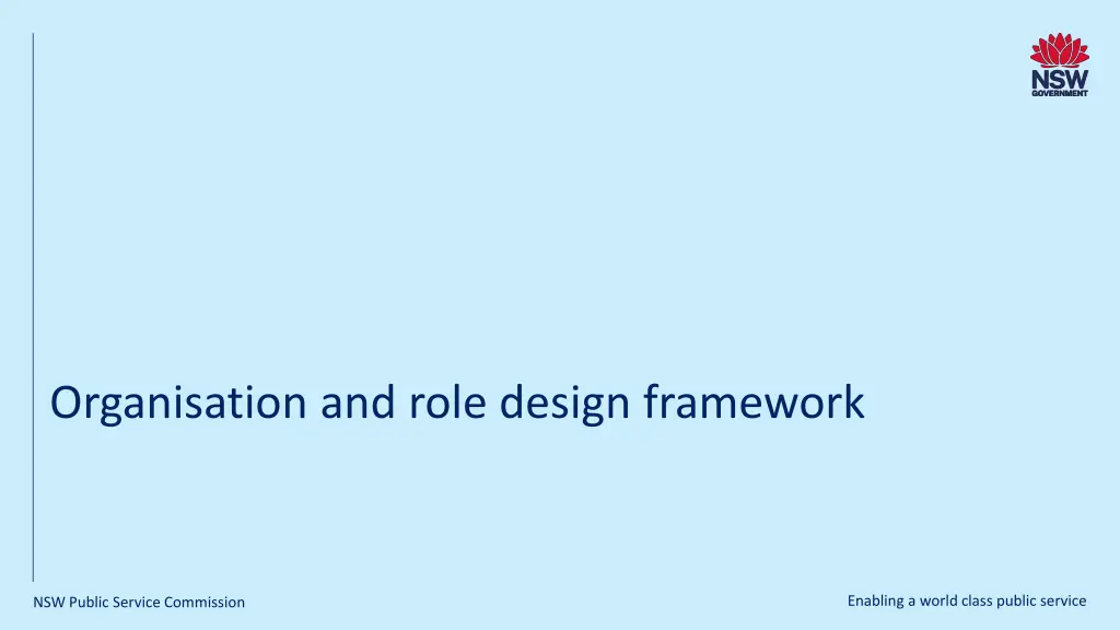 organisation and role design framework