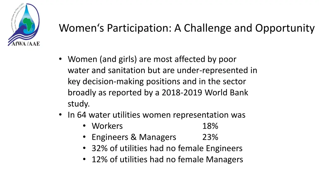 women s participation a challenge and opportunity