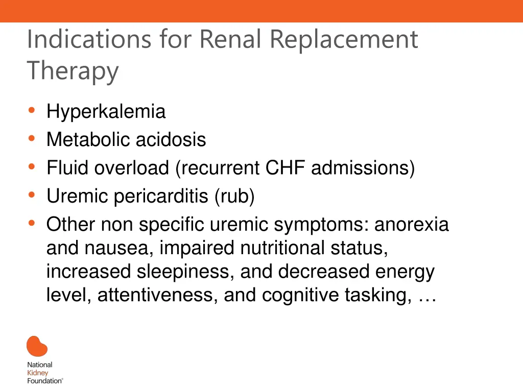 indications for renal replacement therapy
