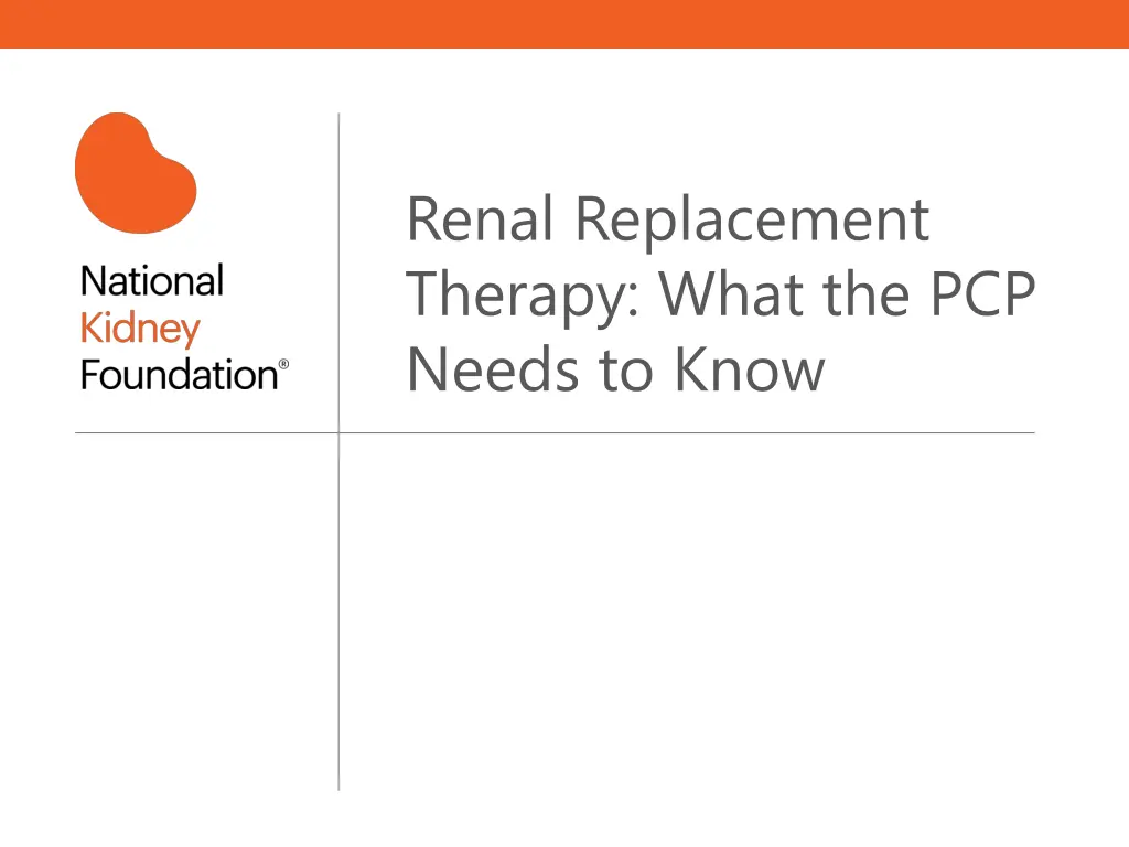 renal replacement therapy what the pcp needs