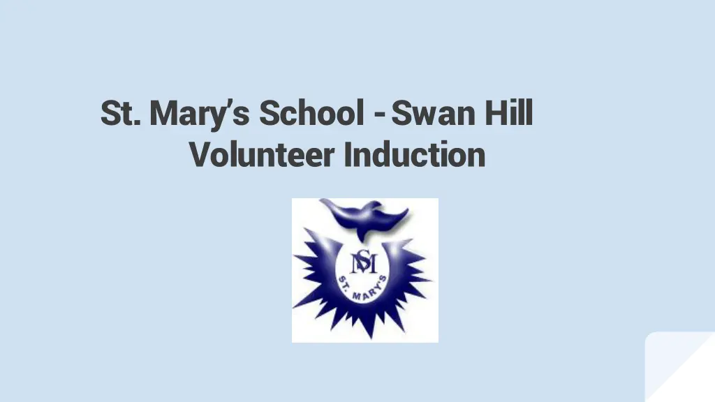 st mary s school swan hill volunteer induction