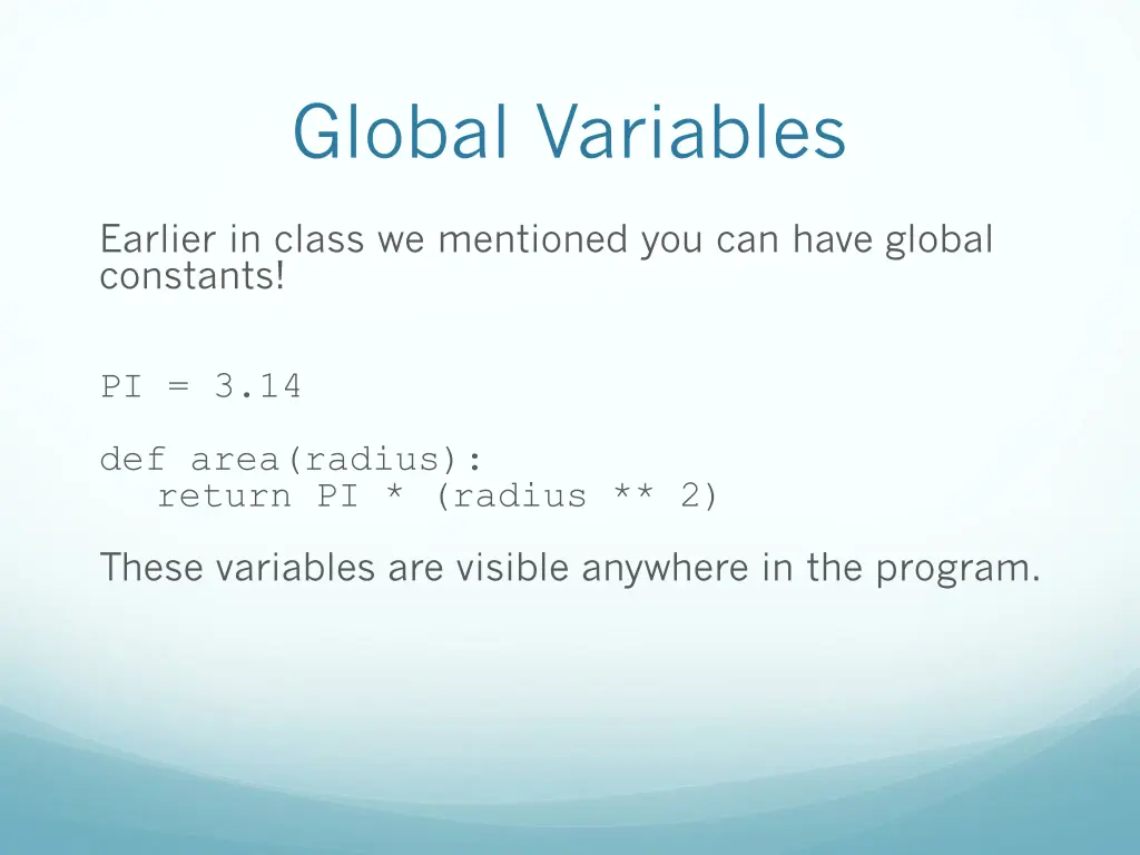 global variables 1