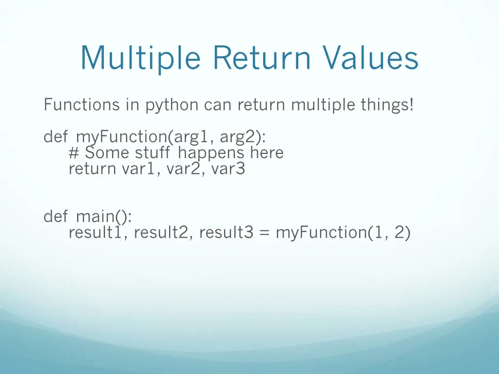 multiple return values 1