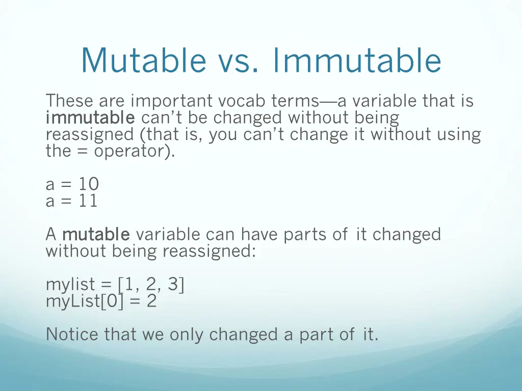 mutable vs immutable 1