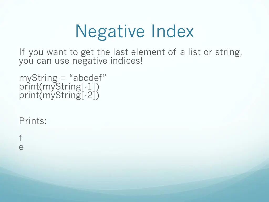 negative index