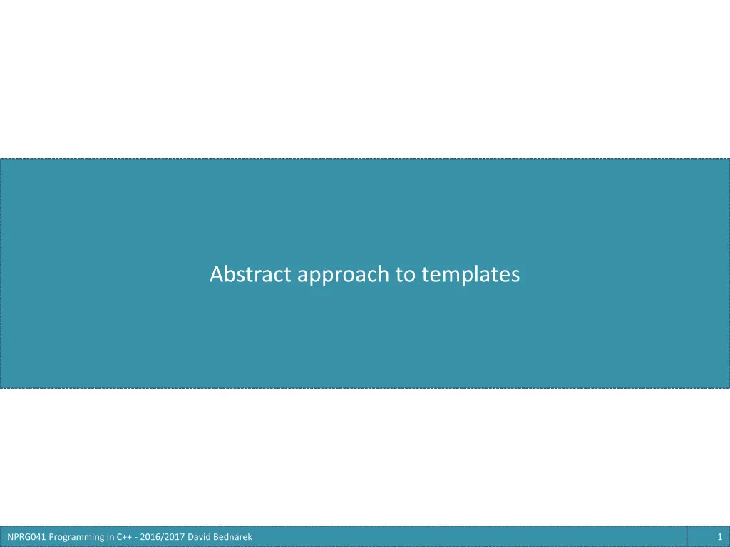abstract approach to templates