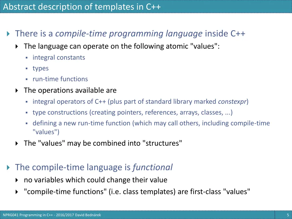 abstract description of templates in c 3