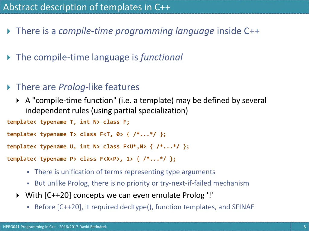 abstract description of templates in c 4