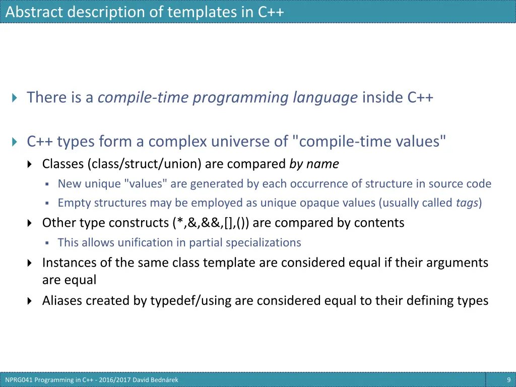 abstract description of templates in c 5