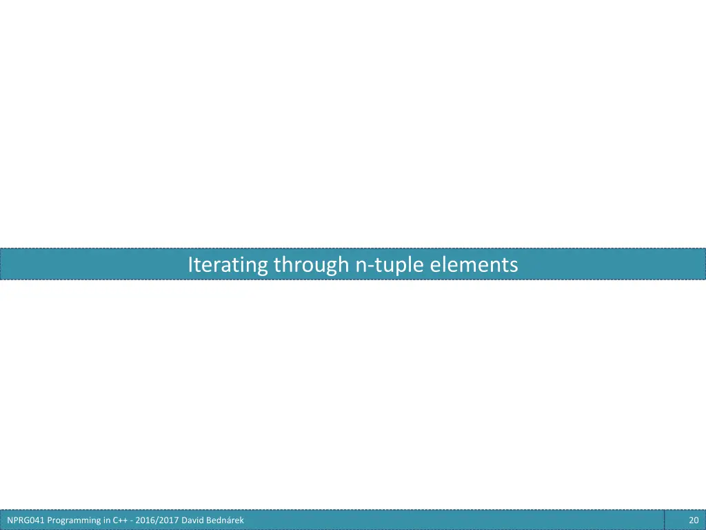 iterating through n tuple elements