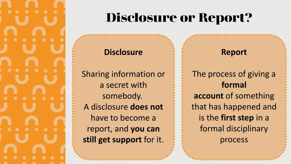 disclosure or report