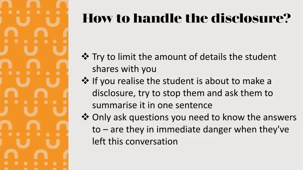 how to handle the disclosure