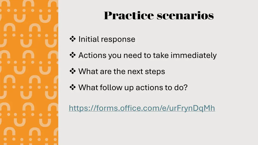 practice scenarios