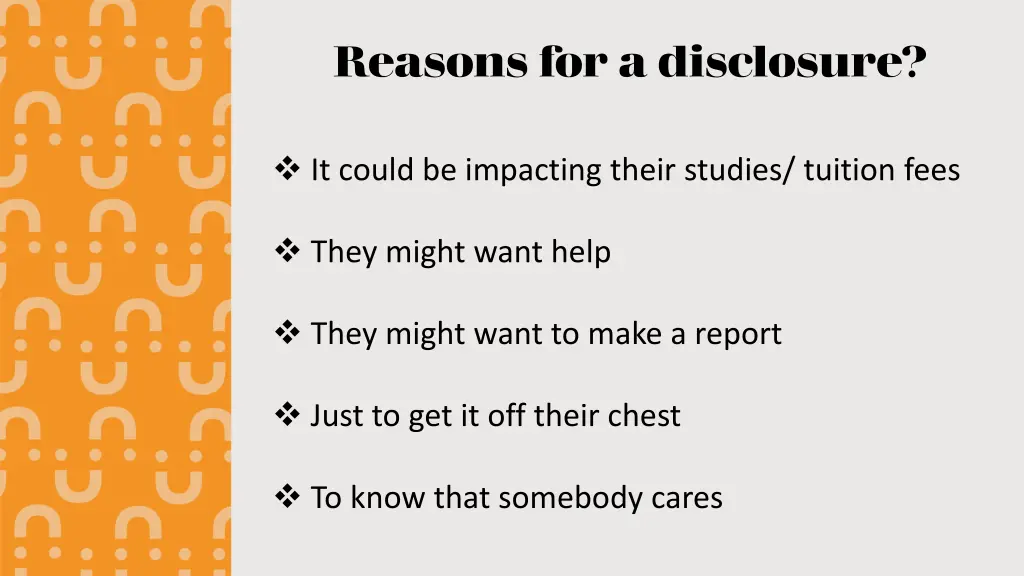 reasons for a disclosure