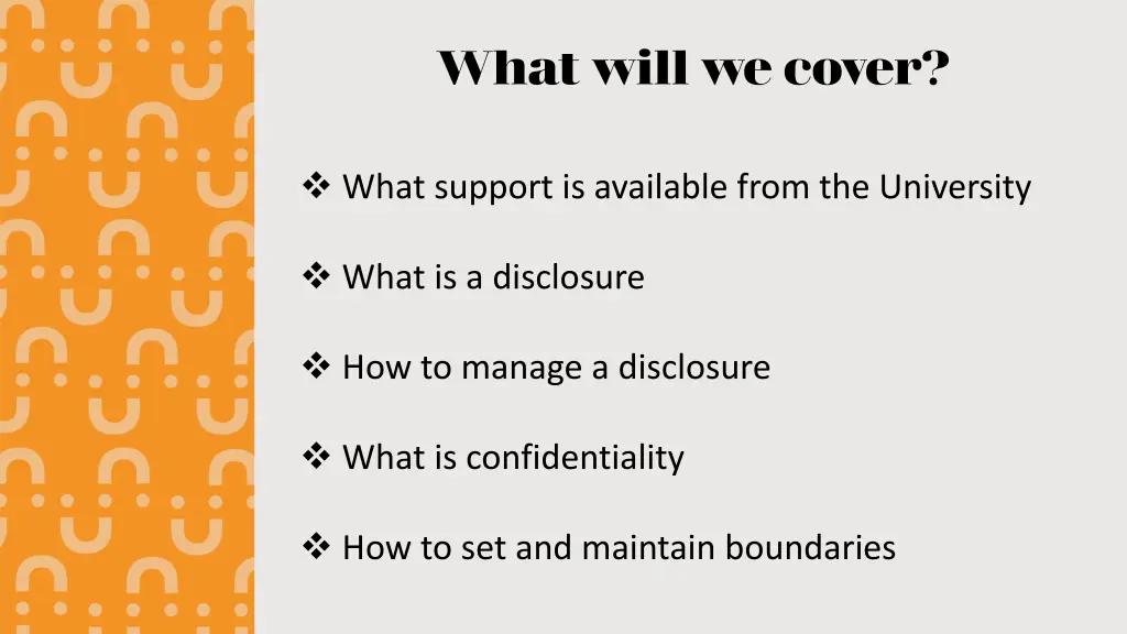 what will we cover