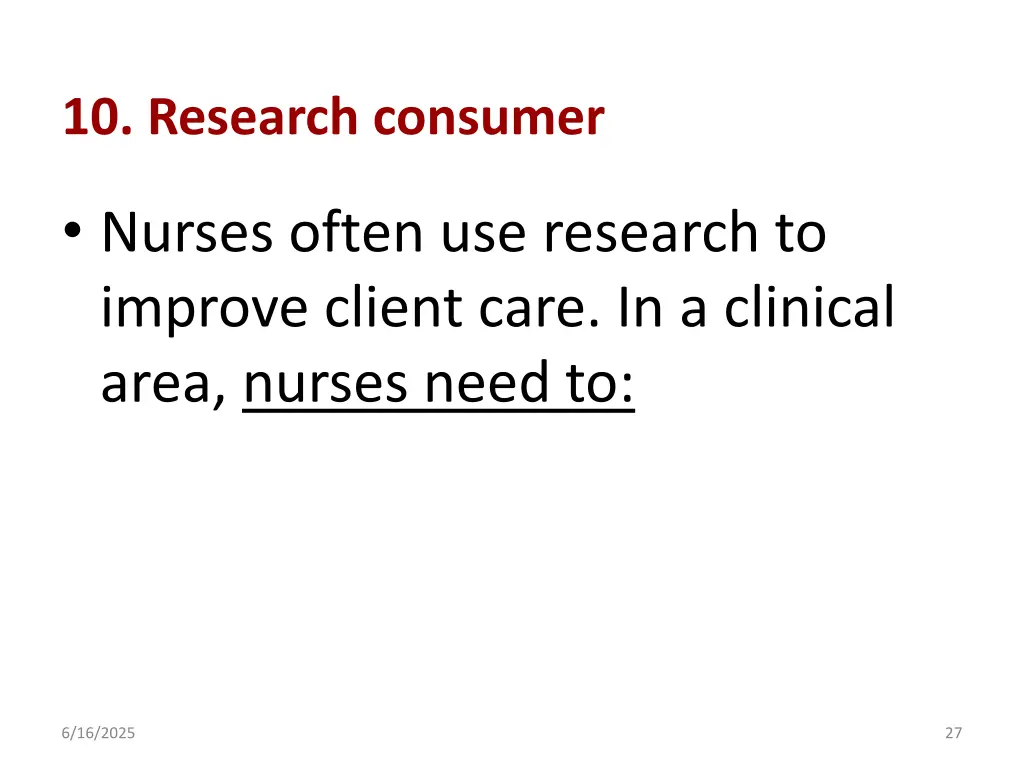 10 research consumer